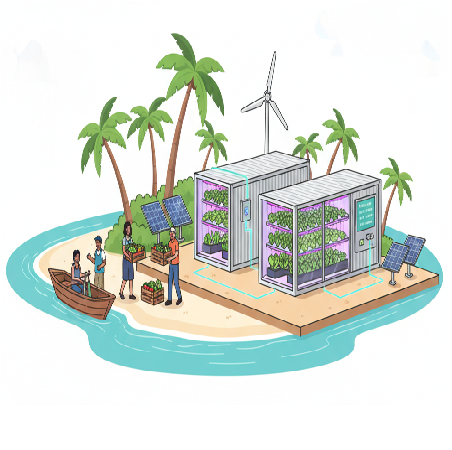 Autonomous farms for remote islands
